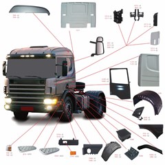 Defletor Cabine Lateral Interno Caminhão Scania Série 4 ”P” Lado Direito - 1386960 Defletor Cabine Lateral Interno Caminhão Scania Série 4 ”P” Lado Direito - 1386960