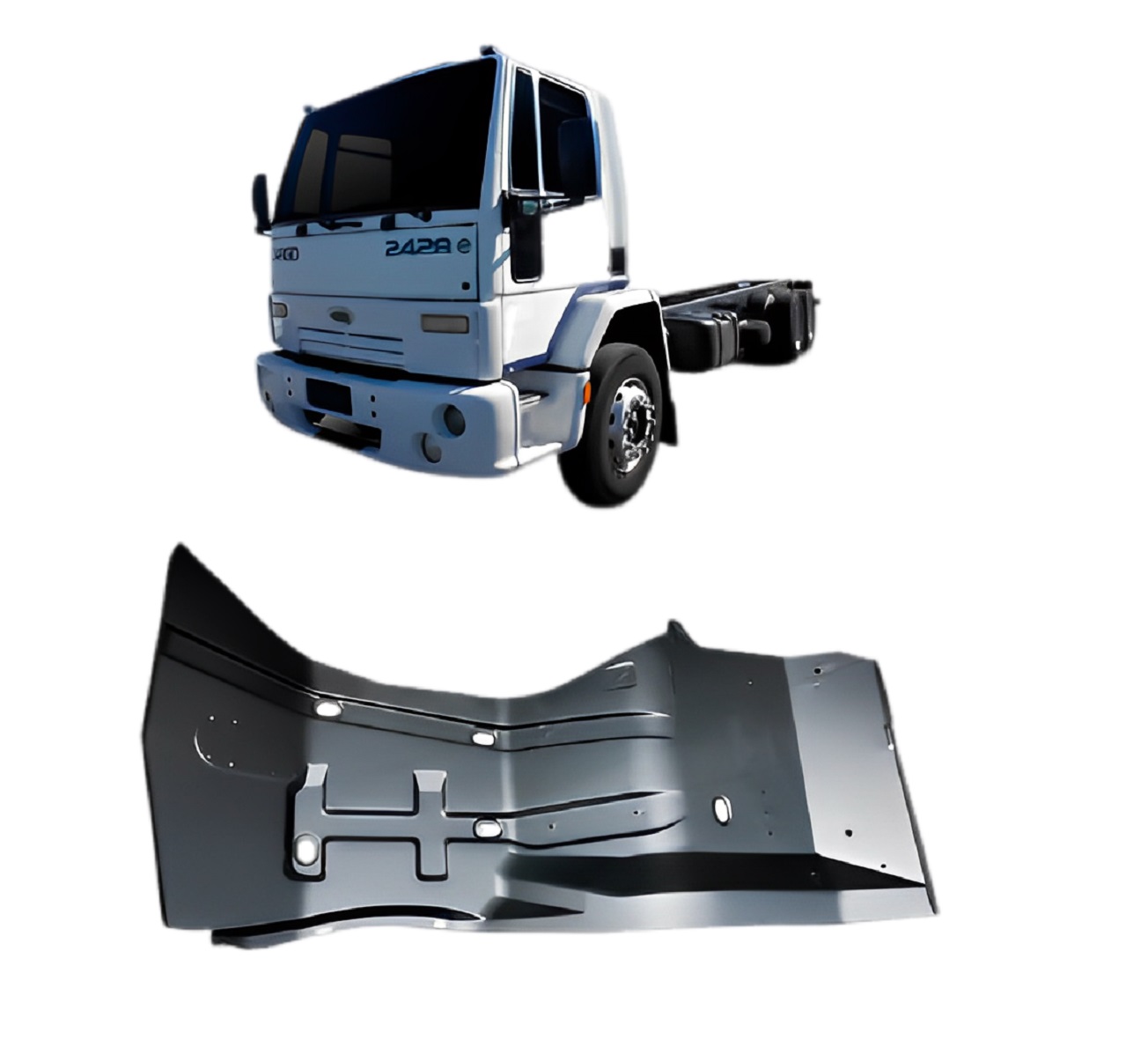 Chapa Assoalho Caminhão  Ford Cargo Até 2010 Lateral Lado Esquerdo