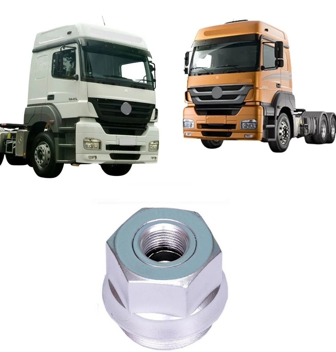 Flange Rodoar Tração Caminhão Mercedes-Benz 1935, 1941 1989 a 1998 - Porca