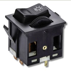 Botão Chave Tecla Farol Caminhão Mercedes-Benz 1620, 1938 Após 96 com Reostato - 24V