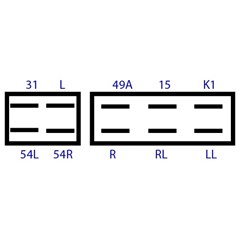 Rele de pisca com Negativo no Soquete - 10 Terminais (3+3) - 21 Watts - 12 Volts Rele de pisca com Negativo no Soquete - 10 Terminais (3+3) - 21 Watts - 12 Volts