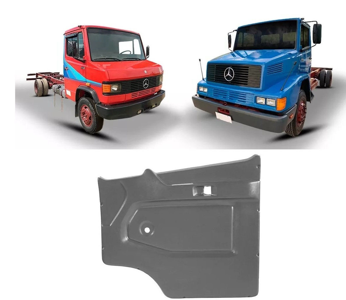 Forro Porta Caminhão Mercedes-Benz 709, 1618, 1935, 1941 de 1989 até 1995 Cinza Lado Direito - 6887208370