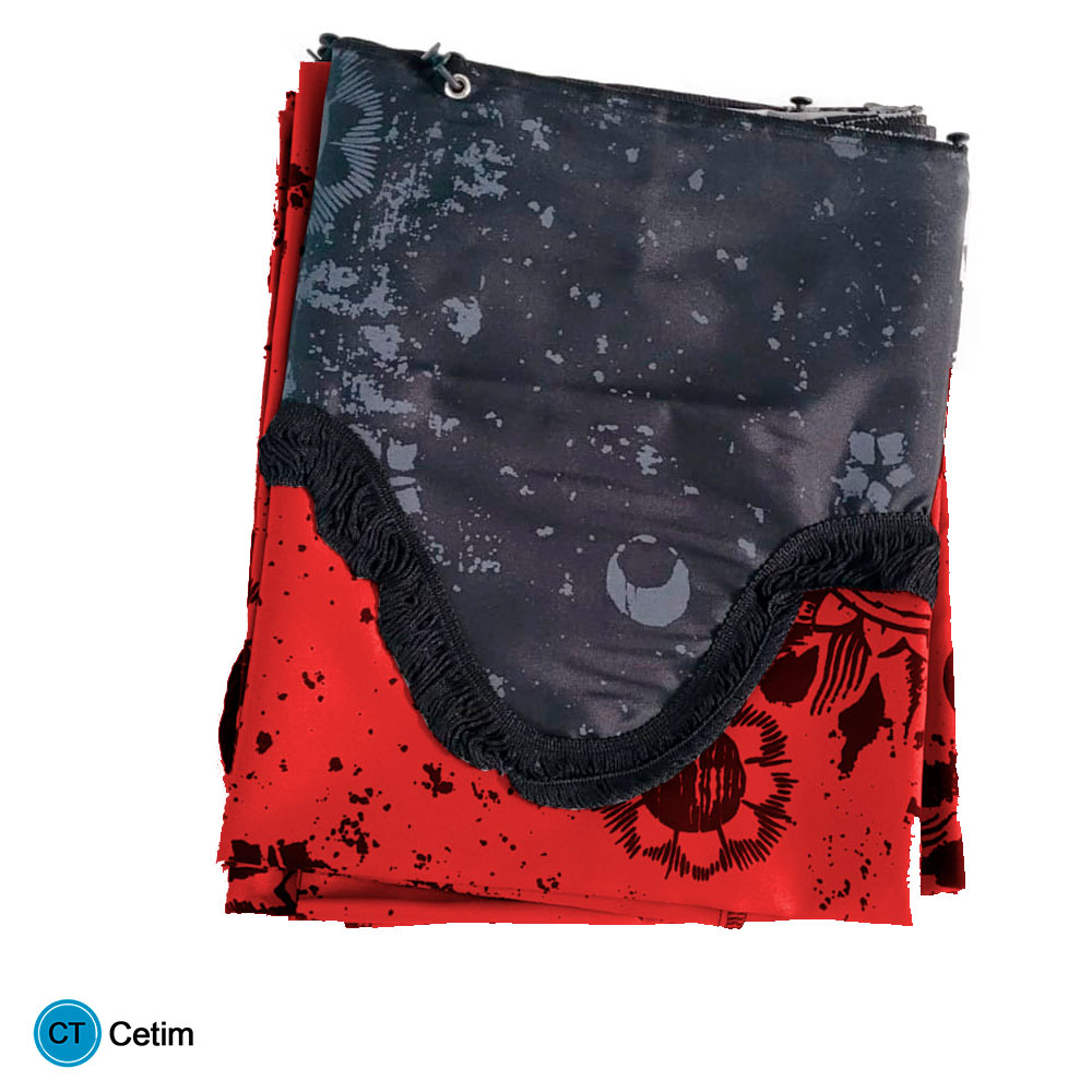 Cortina Sc 124 Cabine Alta Cetim (Divisoria/ Dianteira/ Traseira) - Vermelho