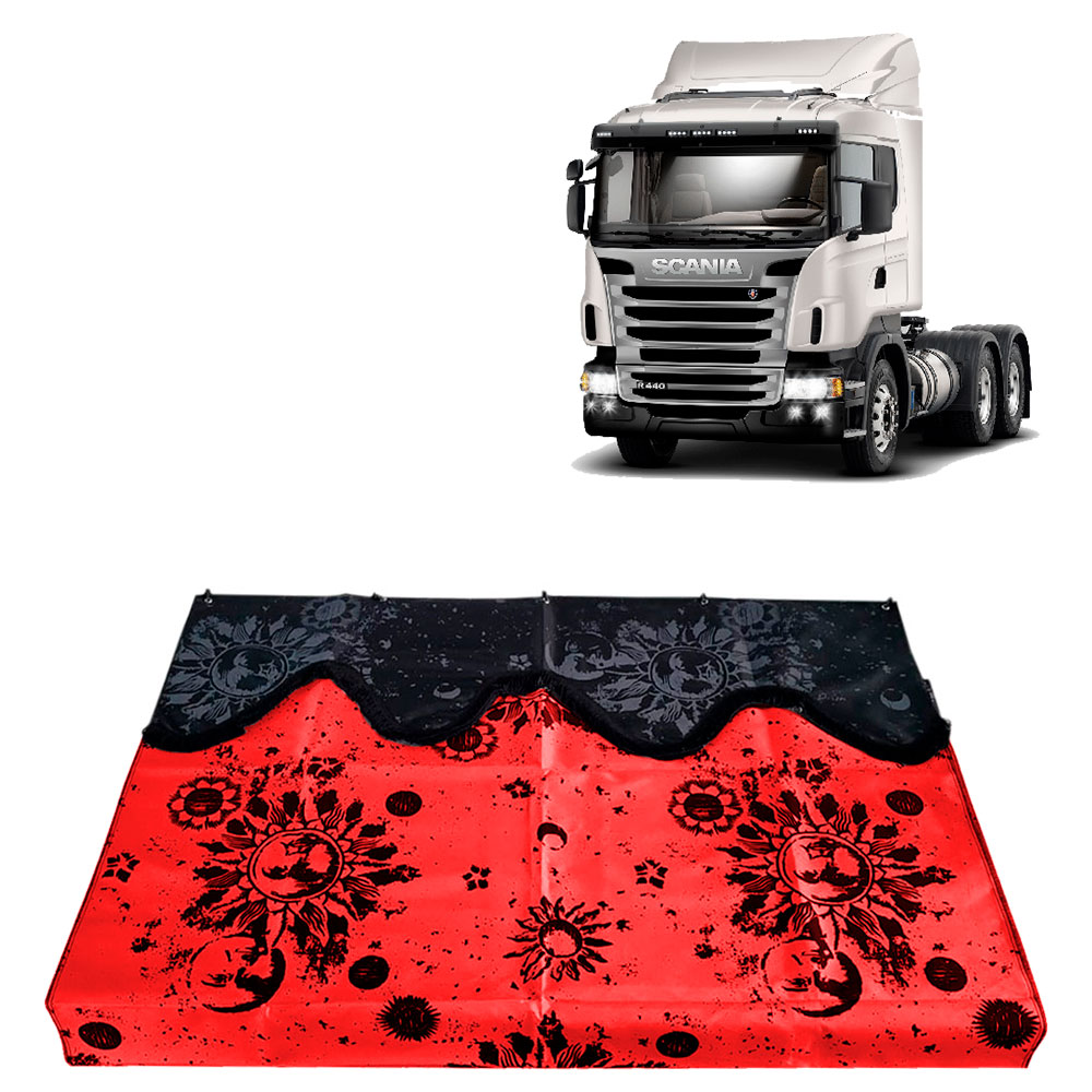 Cortina Sc 124 Cabine Alta Cetim (Divisoria/ Dianteira/ Traseira) - Vermelho Cortina Sc 124 Cabine Alta Cetim (Divisoria/ Dianteira/ Traseira) - Vermelho