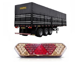 Lanterna Carreta LED Guerra Após 2011 Lado Direito- 12/24V - Dourada