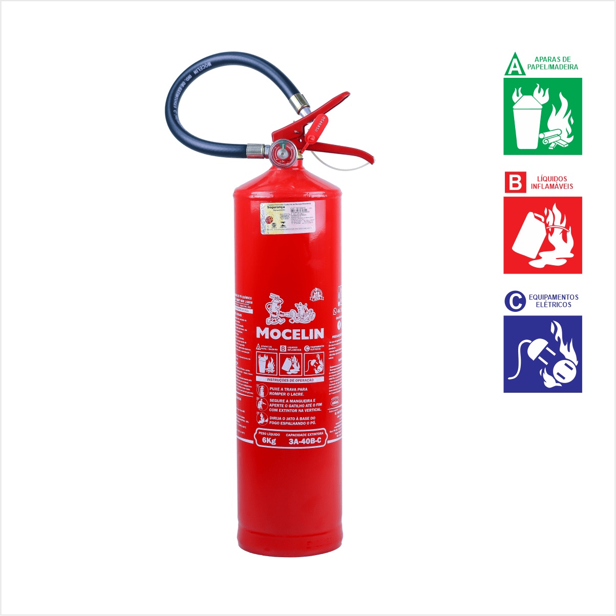 Extintor Incêndio 6Kg  Po ABC - 3 Anos de Garantia