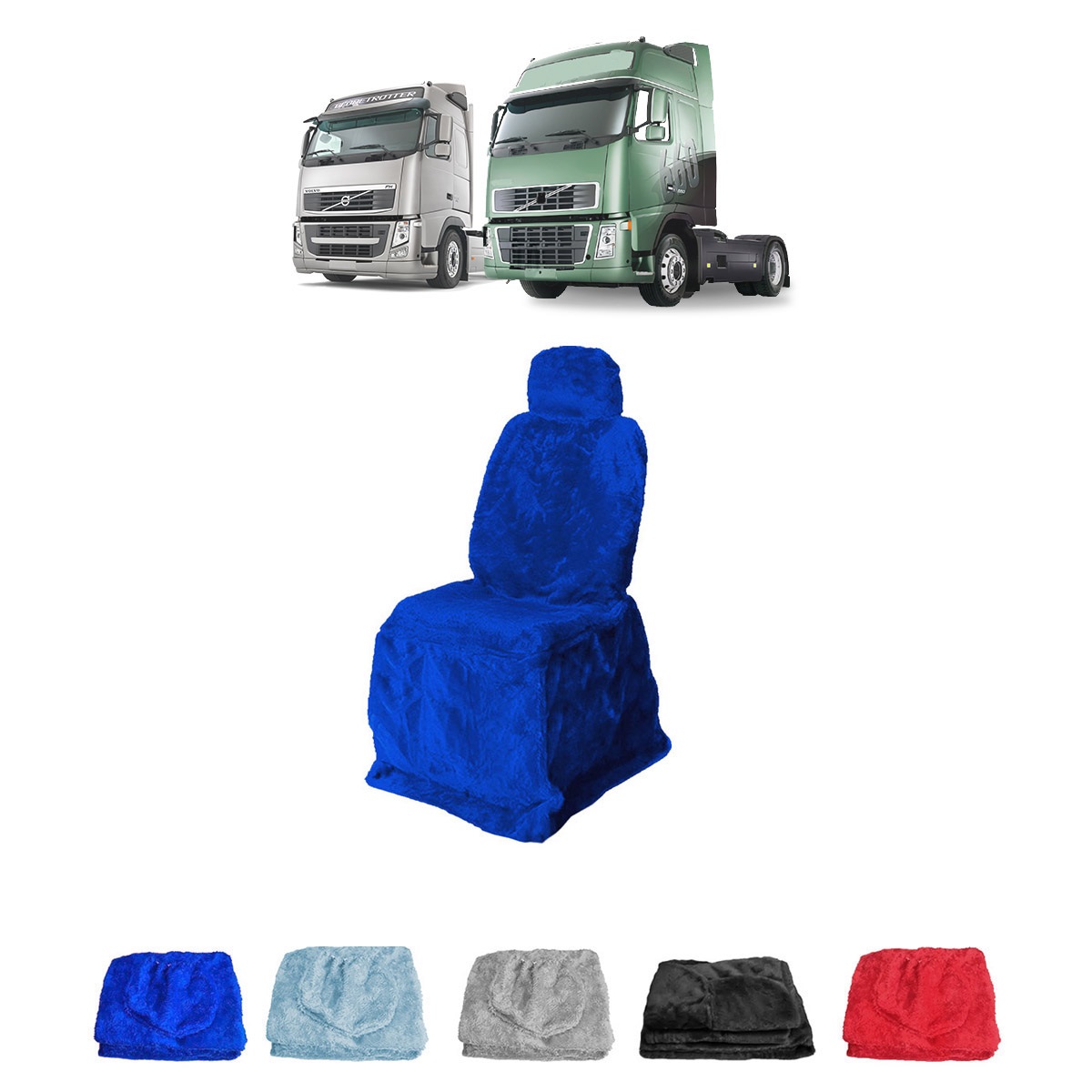 Capa Banco Caminhão Volvo FH NH Após 2002 Longo Azul Lado Esquerdo