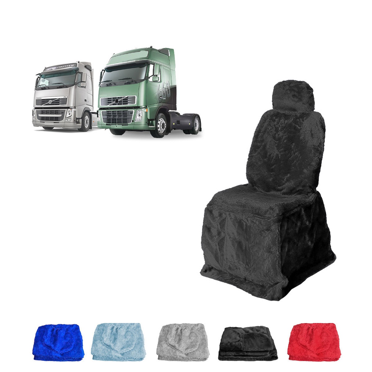 Capa Banco Caminhão Volvo FH NH Após 2002 Longo Preto Lado Direito