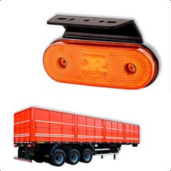 Lanterna Lateral Carreta Facchini, Rosseti (LED) Com Suporte - Amarela