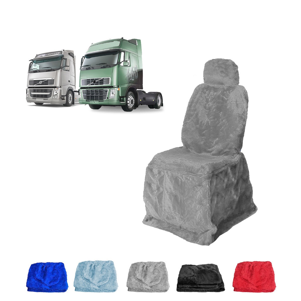 Capa Banco Caminhão Volvo FH NH Após 2002 Longo Cinza Lado Direito