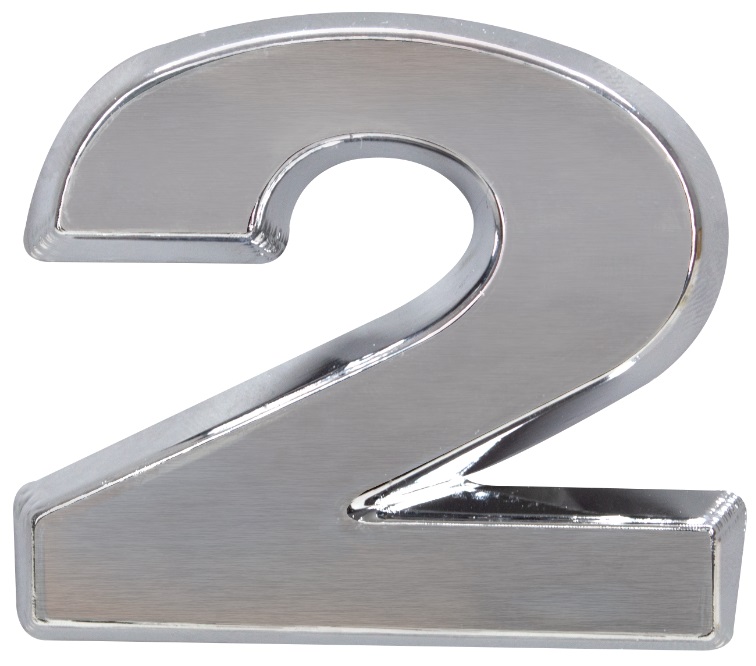 Emblema Numerico Caminhão Volkswagen Constellation  Numero 2 Cromado