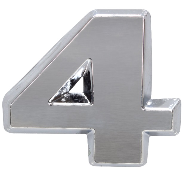 Emblema Numerico Caminhão Volkswagen Constellation  Numero 4 Cromado