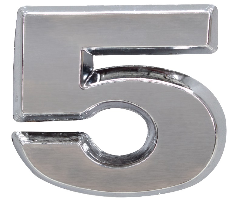 Emblema Numerico Caminhão Volkswagen  Constellation  Numero 5 Cromado Emblema Numerico Caminhão Volkswagen  Constellation  Numero 5 Cromado