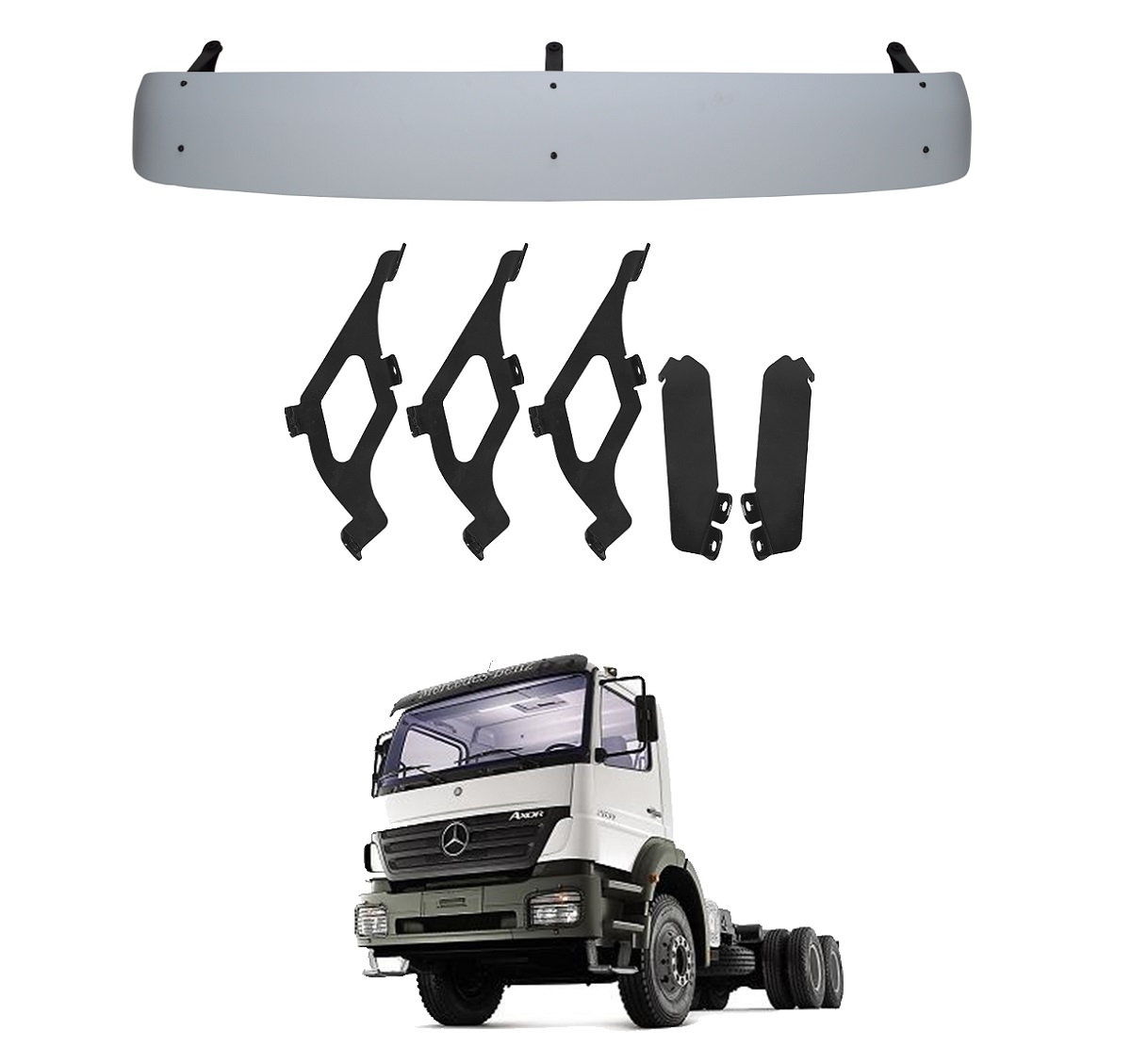 Tapa Sol Caminhão Mercedes-Benz Atego Axor 1933 2544 Com Suporte RTM
