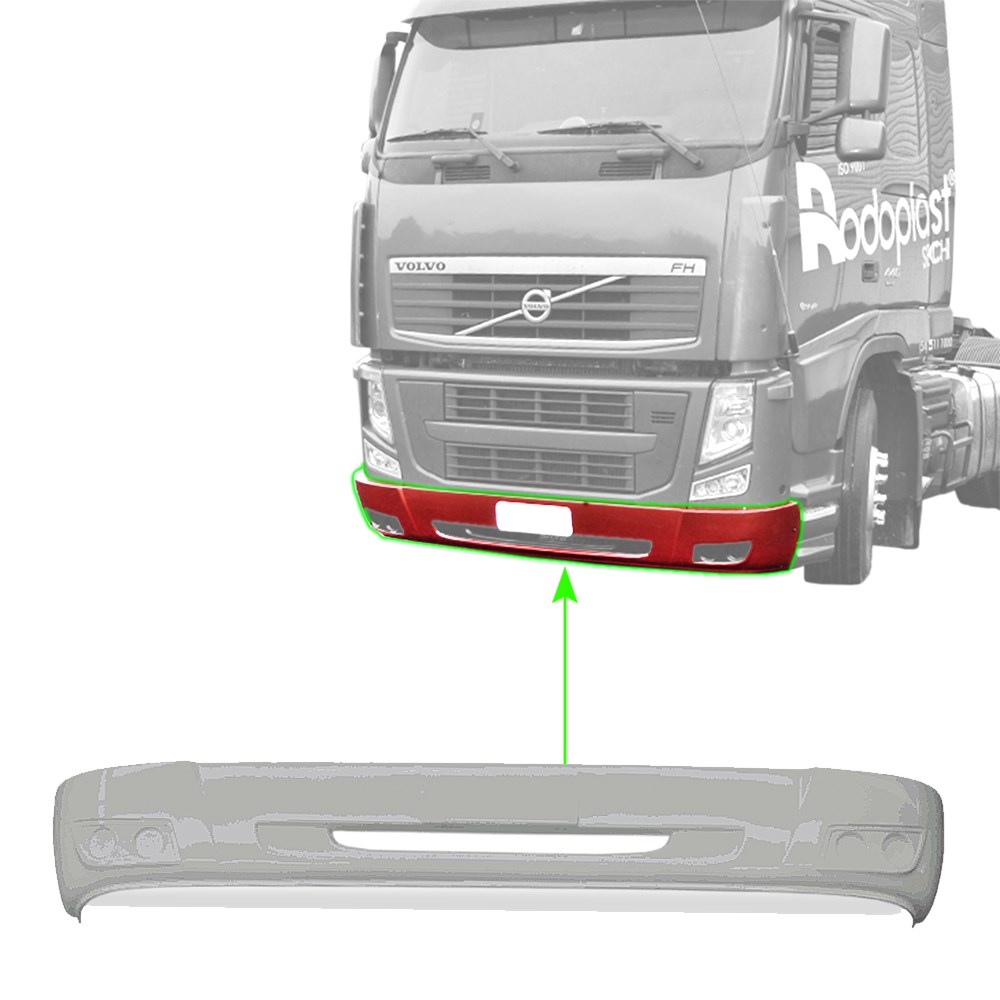 Capa Parachoque Caminhão Volvo FH Até 2015 (Central) - RODOPLAST Capa Parachoque Caminhão Volvo FH Até 2015 (Central) - RODOPLAST
