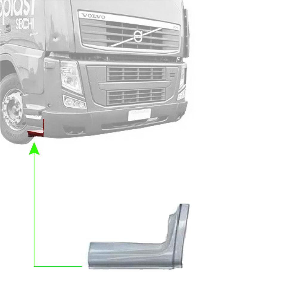 Acabamento Parachoque Caminhão Volvo FH até 2015 Lado Direito - RODOPLAST Acabamento Parachoque Caminhão Volvo FH até 2015 Lado Direito - RODOPLAST