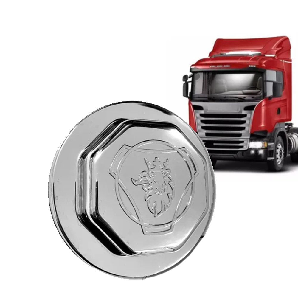 Aplique Cromado Tampa Cubo Dianteiro caminhão Scania 124 Série 5