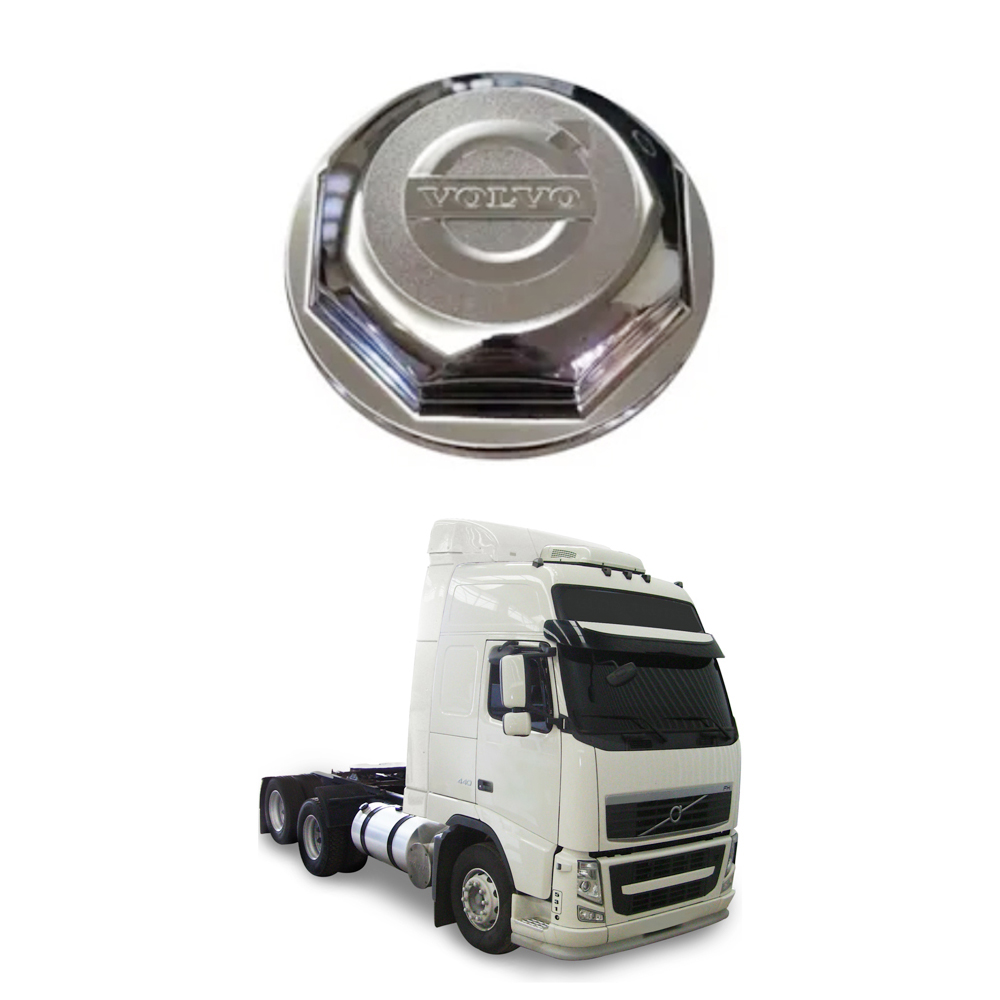 Aplique Cromado Tampa Cubo Dianteiro Caminhão Volvo FH NH