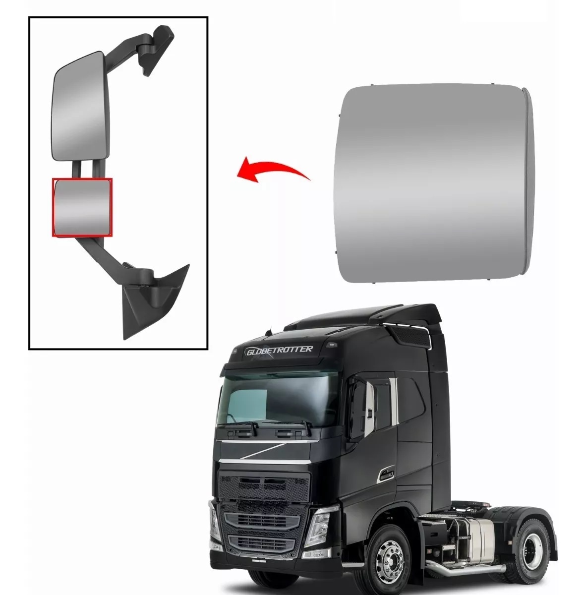 Espelho Retrovisor Auxiliar VL FH Após 2015 Sem Desembaçador Espelho Retrovisor Auxiliar VL FH Após 2015 Sem Desembaçador
