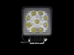 Farol Auxiliar Quadrado LED Branco (9 LEDs) 27W - Bi-Volt Farol Auxiliar Quadrado LED Branco (9 LEDs) 27W - Bi-Volt