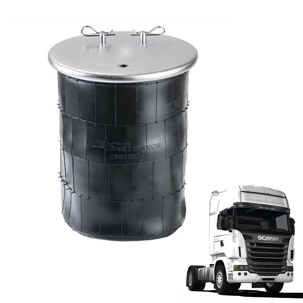 Mola Fole Suspensão Eixo Scania Série 4, Série 5 - 3º Eixo Tração Após 2010 (Sem Base) Suspentech - 1903608 Mola Fole Suspensão Eixo Scania Série 4, Série 5 - 3º Eixo Tração Após 2010 (Sem Base) Suspentech - 1903608