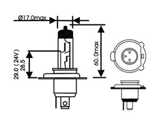 Lampada Biodo H -4 12V 60 55 Watts - Gauss (caixa com 10)
