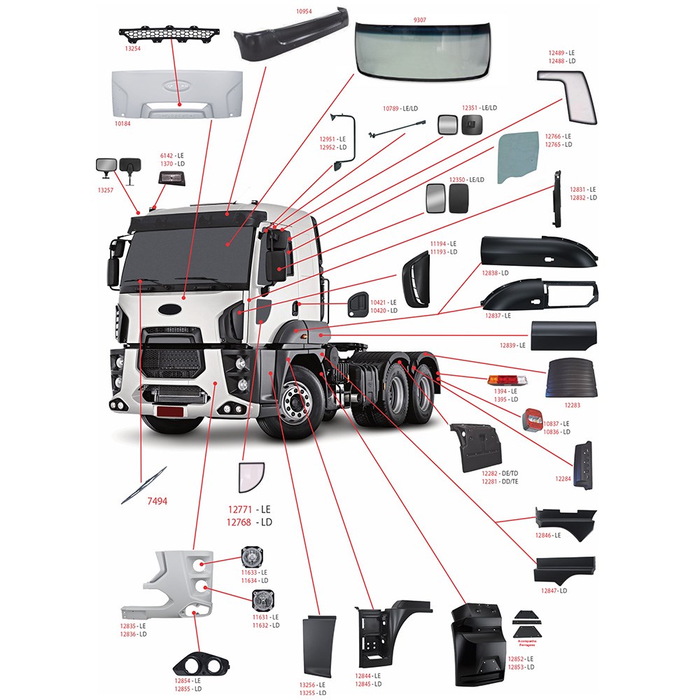 Ponteira Parachoque Caminhão Ford Cargo 2842 Após 2011 Lado Direito - DC4617750DCXWA Ponteira Parachoque Caminhão Ford Cargo 2842 Após 2011 Lado Direito - DC4617750DCXWA