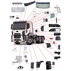 Moldura Farol Auxiliar Caminhão Ford Cargo 2842 Após 2011 Lado Direito - DC4612K360BAZXE Moldura Farol Auxiliar Caminhão Ford Cargo 2842 Após 2011 Lado Direito - DC4612K360BAZXE