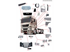 Defletor Cabine Lateral ExternoCaminhão Volkswagen/MAN TGX   Lado Esquerdo Defletor Cabine Lateral ExternoCaminhão Volkswagen/MAN TGX   Lado Esquerdo