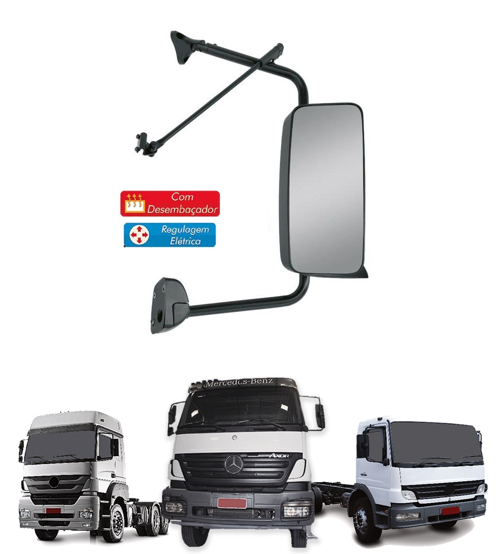 Retrovisor Caminhão Mercedes-Benz Axor Atego Eletrico Sem Auxiliar Lado Direito