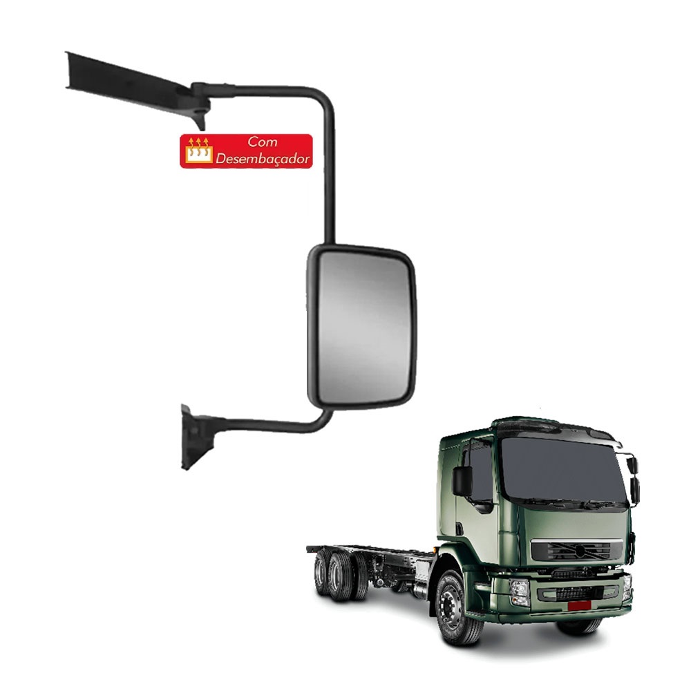 Retrovisor Caminhão Volvo VM Após 2003 Com Desembaçador Lado Esquerdo