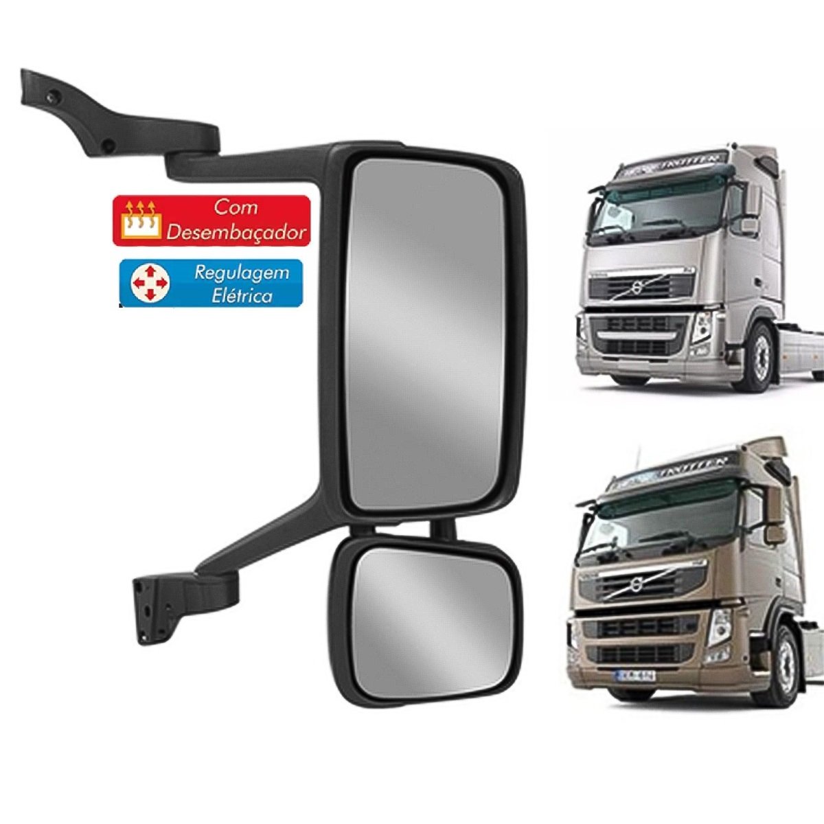 Retrovisor Caminhão Volvo FH 2010 a 2015 Eletrico Lado Esquerdo - 20567650