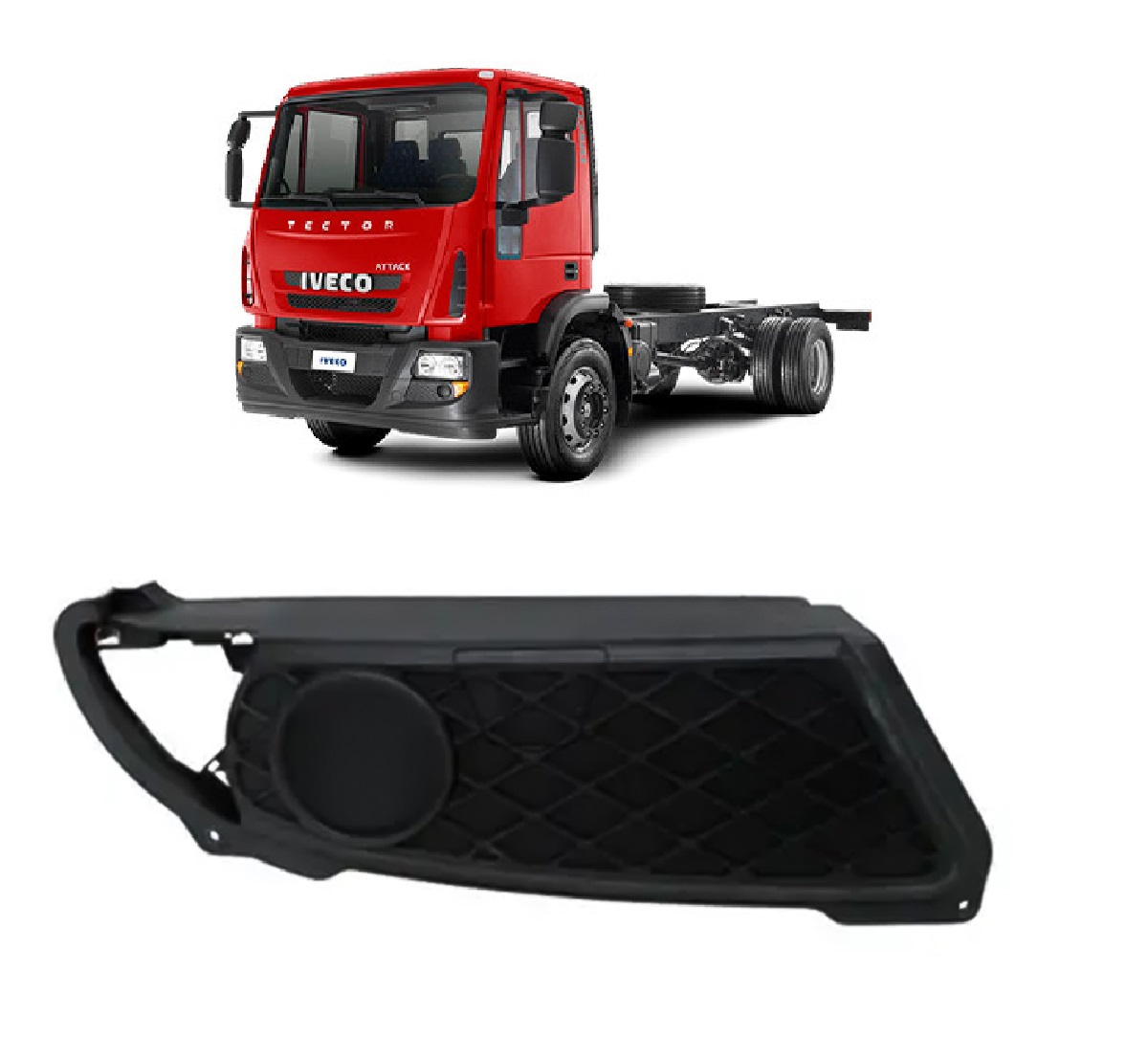 Moldura Farol Auxiliar Caminhão Iveco Tector Lado Direito