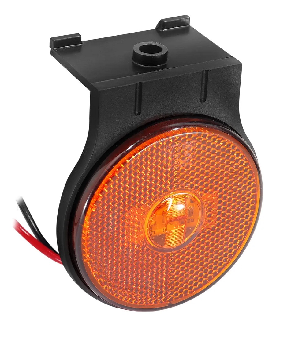 Lanterna Lateral Carreta Randon LED (65mm) Com Suporte - Amarela