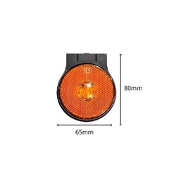 Lanterna Lateral Carreta Randon LED (65mm) Com Suporte - Amarela