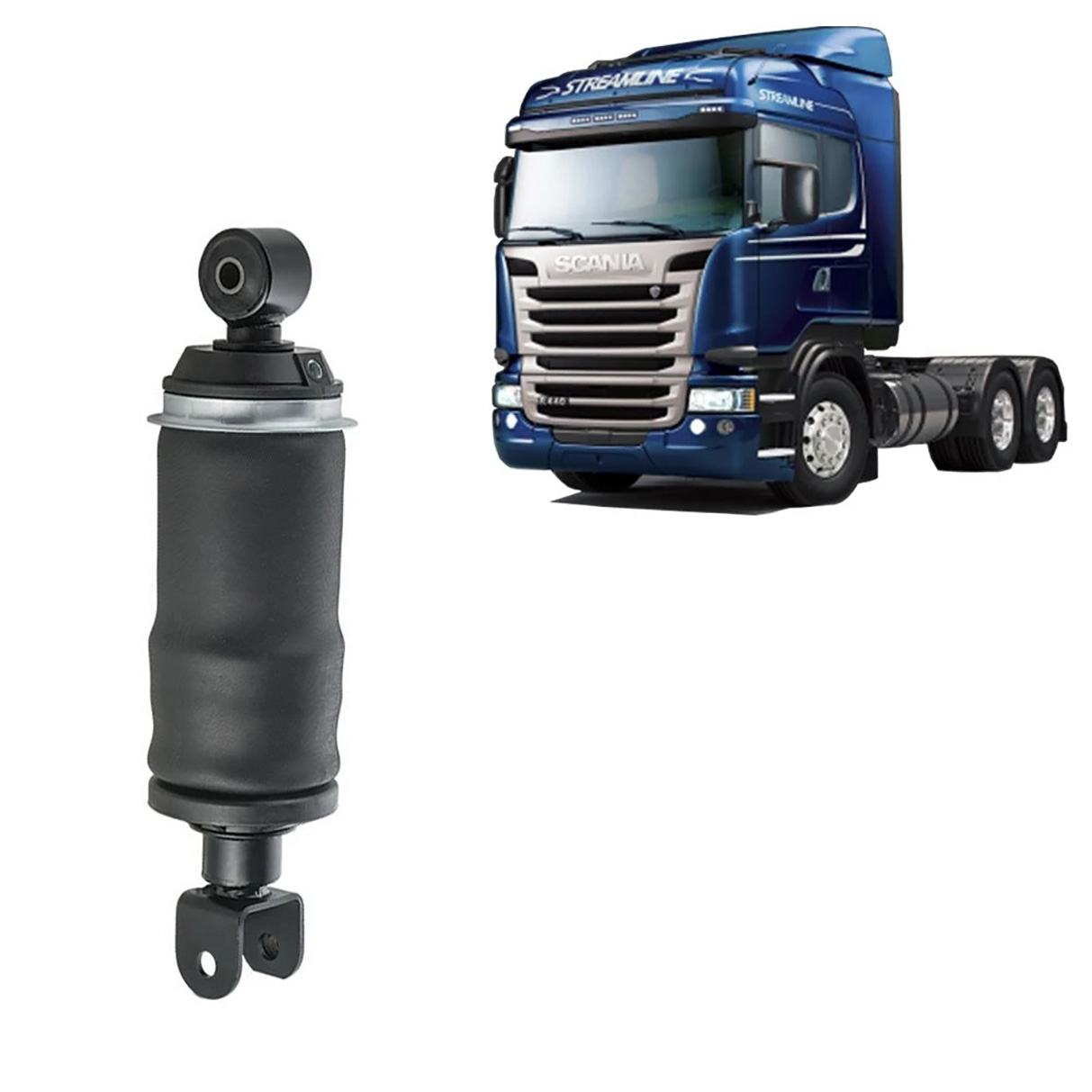 Bolsa Suspensao Cabine Caminhão Scania Série 5, Streamline Dianteira (com Amortecedor) - 1908097