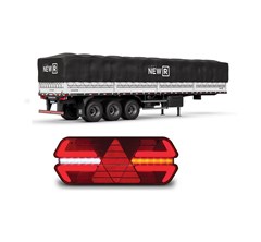 Lanterna Traseira Caminhão Triplo X LED Adaptações 24V Lado Direito