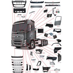 Placa Proteção Farol Caminhão Volvo FH Após 2015 Lado Direito Placa Proteção Farol Caminhão Volvo FH Após 2015 Lado Direito