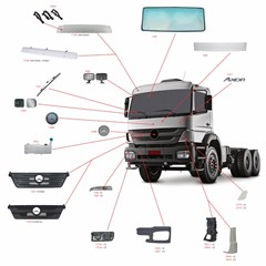 Ponteira Parachoque Caminhão Mercedes-Benz Axor 2831 Lado Direito - 9408805370