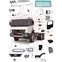 Ponteira Parachoque Caminhão Mercedes-Benz Atego 2426 (Off Road) Lado Direito - 9588851903