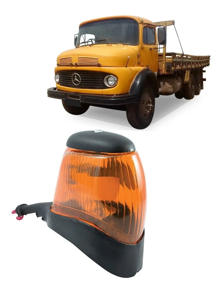 Lanterna Pisca Seta Caminhão Mercedes-Benz 1113, 1114, 1313 Laranja - GF