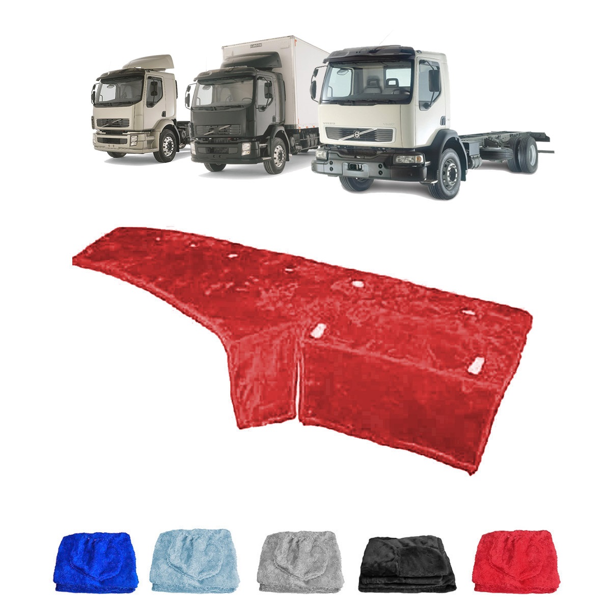Capa Painel Caminhão Volvo VM - Saia Longa - Vermelha