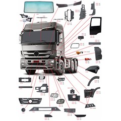 Farol Auxiliar Caminhão Mercedes-Benz Actros 2010 a 2015 Com Soquete Lado Direito