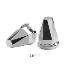 Kit 10 Capa Porca Cromada Diamante - 32mm