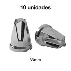 Kit 10 Capa Porca Cromada Chilena - 33mm
