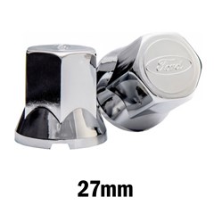 Kit 10 Capa Porca Cromada Com Logo Ford - 33mm
