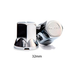 Kit 10 Capa Porca Cromada Com Logo MAN - 32mm