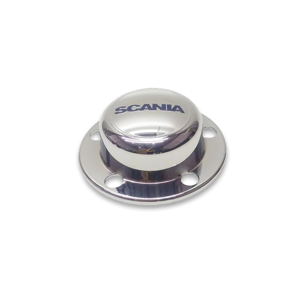 Aplique Cromado Tampa Cubo Dianteiro Caminhão Scania 112 113 logo