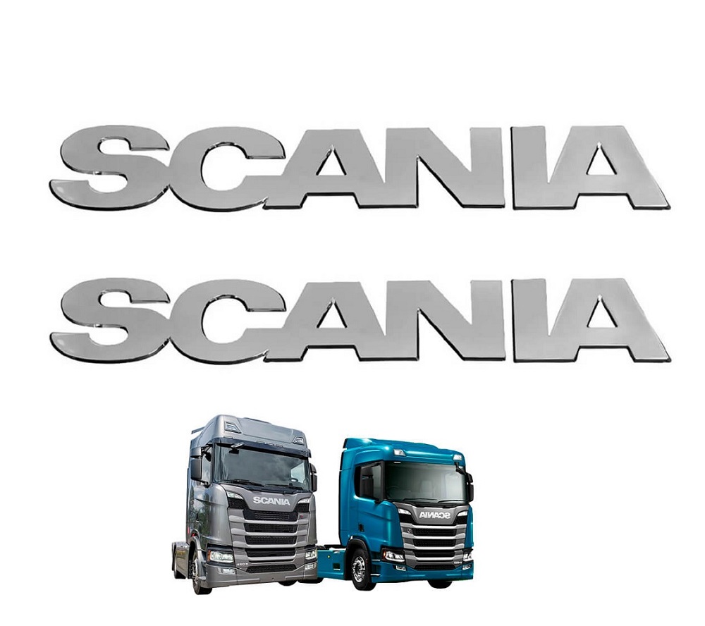 Acabamento Inox Letreiro Caminhão Scania Série 5 e 6 Cabine ”P”