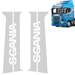 Par Acabamento Inox Coluna Porta Caminhão Scania Série 7 NTG